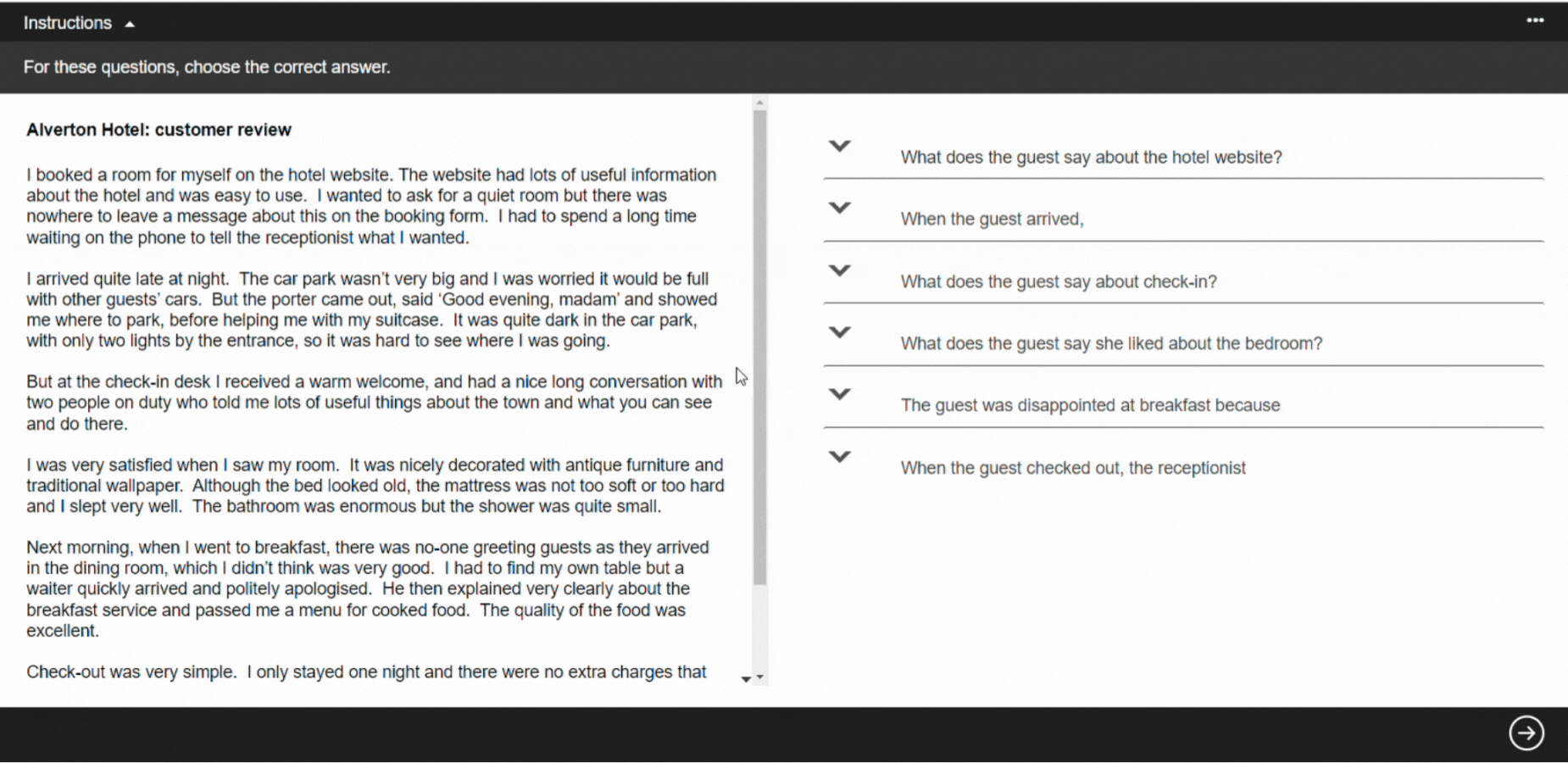 劍橋領思英檢閱讀測驗長篇閱讀 Cambridge linguaskill reading