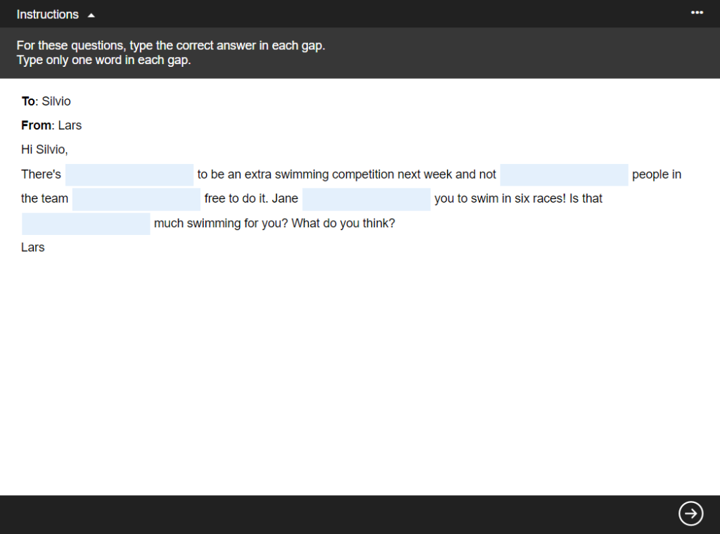 劍橋領思英檢閱讀測驗填空題 Cambridge linguaskill reading