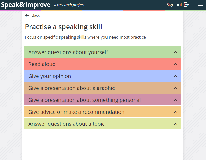 劍橋領思口說加強 speak & improve題目